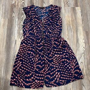 Forever 21 Navy and Pink Patterned Dress